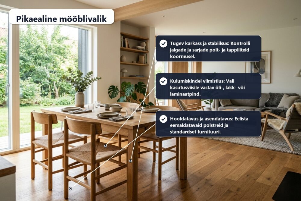 Pikaealine mööblivalik: mida enne ostu hinnata? | E-pood Tootemaailm Pikaealine ja vastupidav mööbel valgusküllases kodus