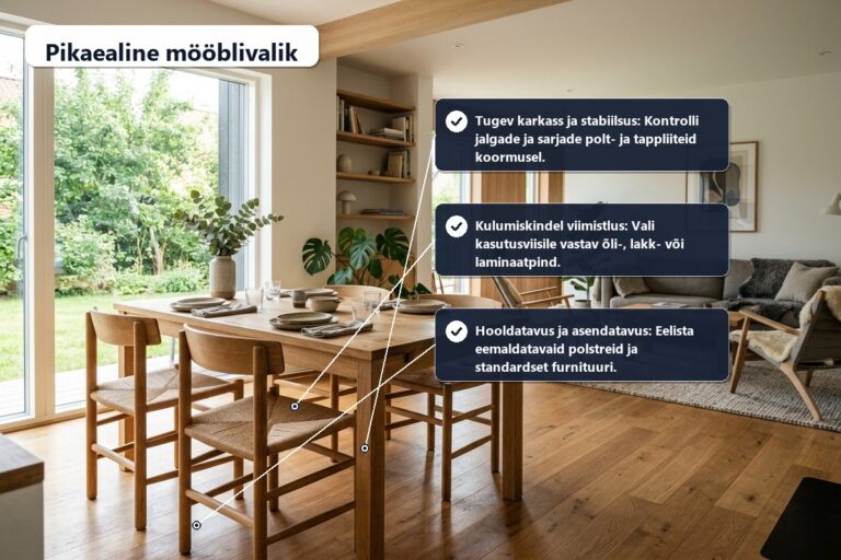 Pikaealine mööblivalik: mida enne ostu hinnata? | E-pood Tootemaailm Pikaealine ja vastupidav mööbel valgusküllases kodus