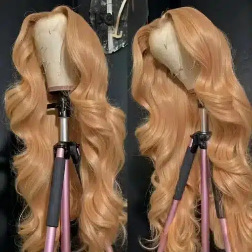 Kvaliteetne hele laineline naiste parukas | E-pood Tootemaailm Meeblond laineline parukas läbipaistva pitsist esiosaga