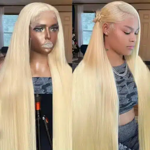 Pikk blond naturaalsetest juustest parukas | E-pood Tootemaailm Pikk blond naturaalsetest juustest parukas