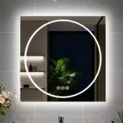 LED-valgustuse ja uduvastase funktsiooniga vannitoapeegel 70 × 70 cm
