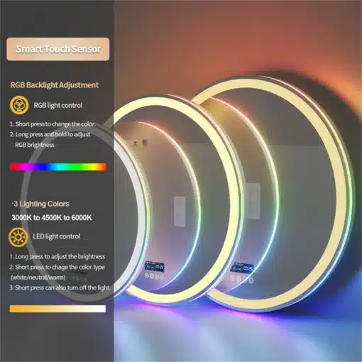 Nutikas LED-vannitoapeegel 800 mm, uduvastase funktsiooniga | E-pood Tootemaailm Nutikas LED-vannitoapeegel 800 mm, uduvastase funktsiooniga