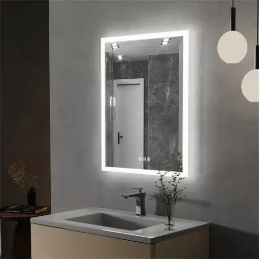 LED-vannitoapeegel 400 × 500 mm, hämardatav ja uduvastane | E-pood Tootemaailm LED-vannitoapeegel 400 × 500 mm, hämardatav ja uduvastane