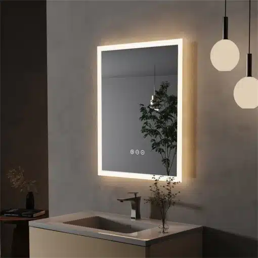 LED-vannitoapeegel 400 × 500 mm, hämardatav ja uduvastane | E-pood Tootemaailm LED-vannitoapeegel 400 × 500 mm, hämardatav ja uduvastane
