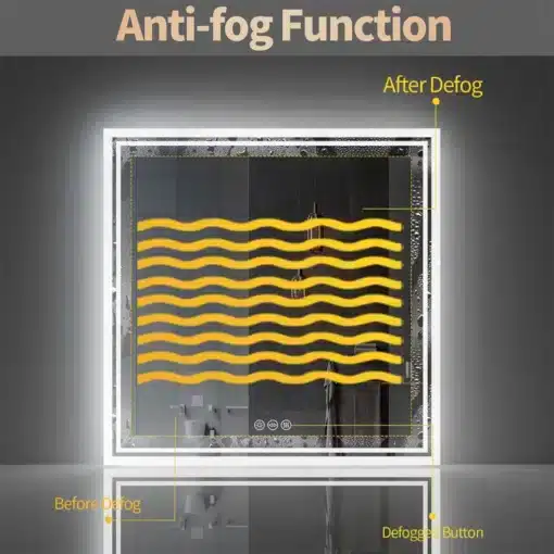 LED-valgustusega vannitoapeegel uduvastase funktsiooniga, 800 × 800 mm | E-pood Tootemaailm LED-valgustusega vannitoapeegel uduvastase funktsiooniga, 800 × 800 mm