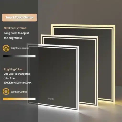 LED-valgustusega vannitoapeegel uduvastase funktsiooniga, 800 × 800 mm | E-pood Tootemaailm LED-valgustusega vannitoapeegel uduvastase funktsiooniga, 800 × 800 mm