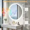 Ümmargune bluetoothi ja LED-valgustusega vannitoapeegel | E-pood Tootemaailm Ümmargune bluetoothi ja LED-valgustusega vannitoapeegel