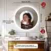Ümmargune bluetoothi ja LED-valgustusega vannitoapeegel | E-pood Tootemaailm Ümmargune bluetoothi ja LED-valgustusega vannitoapeegel