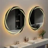 Ümmargune LED-valgustusega vannitoapeegel 60 cm, uduvastane | E-pood Tootemaailm Ümmargune LED-valgustusega vannitoapeegel 60 cm, uduvastane