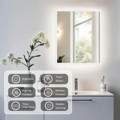 LED-valgustusega vannitoapeegel, hämardatav ja uduvastane | E-pood Tootemaailm LED-valgustusega vannitoapeegel, hämardatav ja uduvastane