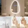 Asümmeetriline LED-vannitoapeegel uduvastase funktsiooniga | E-pood Tootemaailm Asümmeetriline LED-vannitoapeegel uduvastase funktsiooniga