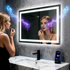 Hämardatava LED-valgustusega vannitoapeegel bluetoothiga
