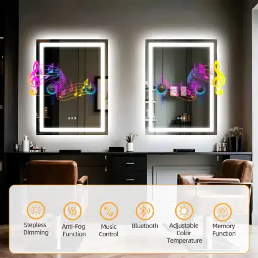 Hämardatava LED-valgustusega vannitoapeegel bluetoothiga | E-pood Tootemaailm Hämardatava LED-valgustusega vannitoapeegel bluetoothiga