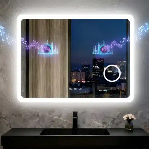LED-vannitoapeegel bluetooth-kõlari ja uduvastase soojendusega | E-pood Tootemaailm LED-vannitoapeegel bluetooth-kõlari ja uduvastase soojendusega