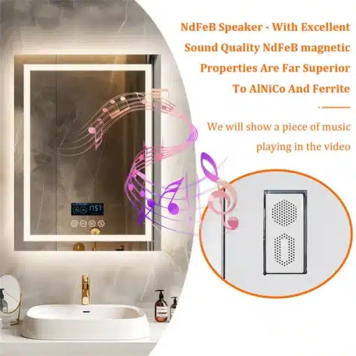 LED-vannitoapeegel bluetooth-kõlari ja uduvastase funktsiooniga | E-pood Tootemaailm LED-vannitoapeegel bluetooth-kõlari ja uduvastase funktsiooniga