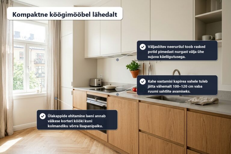 Kompaktne köögimööbel: nutikad ruumisäästlikud lahendused | E-pood Tootemaailm kompaktne köögimööbel – nutikad ruumisäästlikud lahendused ja L-kujuline nurgaplaneering