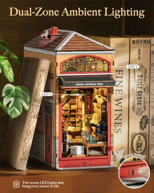 Puidust 3D pusle kirjatarvete pood raamaturiiulile, 472 tk | E-pood Tootemaailm Puidust 3D pusle kirjatarvete pood raamaturiiulile, 472 tk