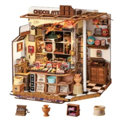 Puidust miniatuurse šokolaadipoe ehituskomplekt, 330 osa
