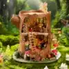 Miniatuurse puumaja meisterdamiskomplekt LED-valgustusega | E-pood Tootemaailm Miniatuurse puumaja meisterdamiskomplekt LED-valgustusega