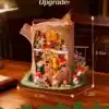 Miniatuurse puumaja meisterdamiskomplekt LED-valgustusega | E-pood Tootemaailm Miniatuurse puumaja meisterdamiskomplekt LED-valgustusega