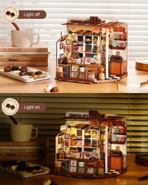 Puidust miniatuurse šokolaadipoe ehituskomplekt, 330 osa | E-pood Tootemaailm Puidust miniatuurse šokolaadipoe ehituskomplekt, 330 osa