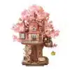 Puidust ruumiline pusle sakura puumaja, 535 osa | E-pood Tootemaailm Puidust ruumiline pusle sakura puumaja, 535 osa
