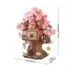 Puidust ruumiline pusle sakura puumaja, 535 osa | E-pood Tootemaailm Puidust ruumiline pusle sakura puumaja, 535 osa