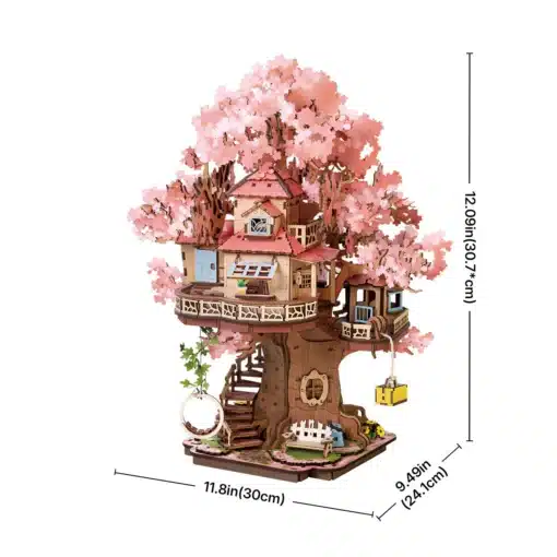 Puidust ruumiline pusle sakura puumaja, 535 osa | E-pood Tootemaailm Puidust ruumiline pusle sakura puumaja, 535 osa