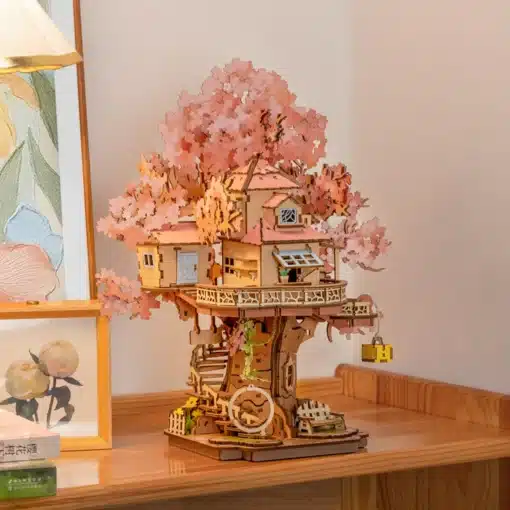 Puidust ruumiline pusle sakura puumaja, 535 osa | E-pood Tootemaailm Puidust ruumiline pusle sakura puumaja, 535 osa