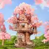 Puidust ruumiline pusle sakura puumaja, 535 osa | E-pood Tootemaailm Puidust ruumiline pusle sakura puumaja, 535 osa