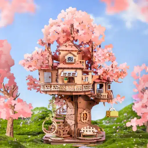 Puidust ruumiline pusle sakura puumaja, 535 osa | E-pood Tootemaailm Puidust ruumiline pusle sakura puumaja, 535 osa