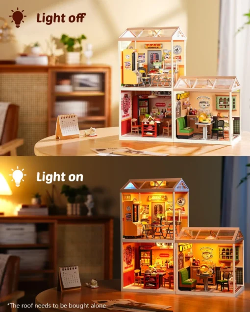 Miniatuurse restorani ehituskomplekt LED-valgustusega, 127 osa | E-pood Tootemaailm Miniatuurse restorani ehituskomplekt LED-valgustusega, 127 osa