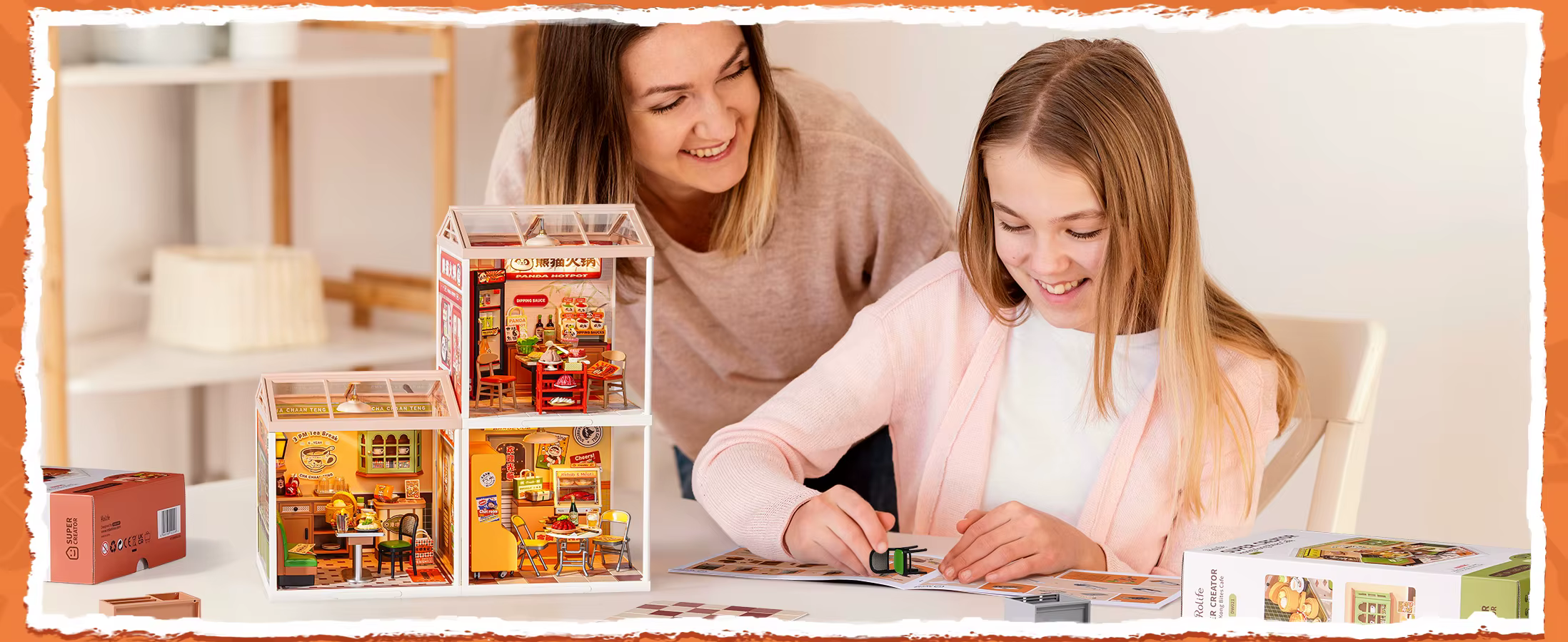 Miniatuurse restorani ehituskomplekt LED-valgustusega, 127 osa
