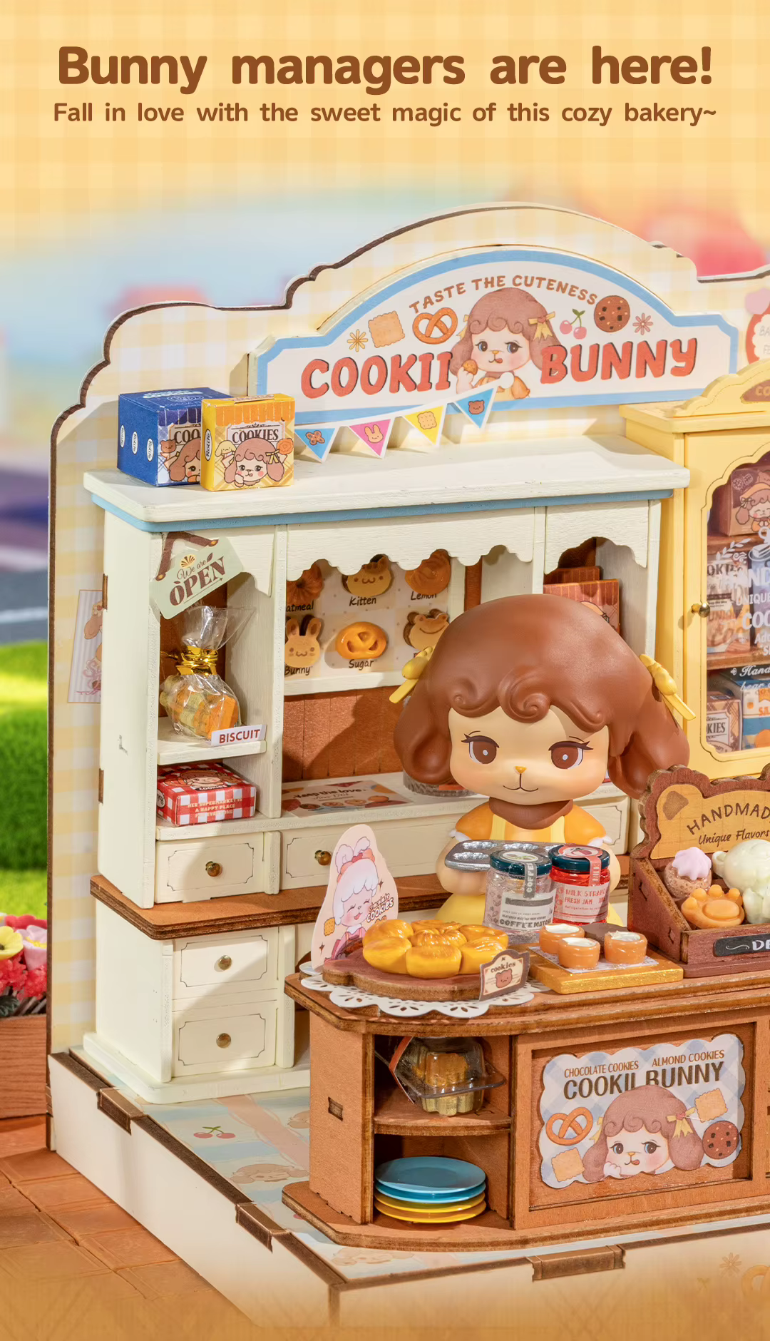 Cookie Bunny küpsetisepoe mängukomplekt leti, küpsiste ja jänkutegelasega