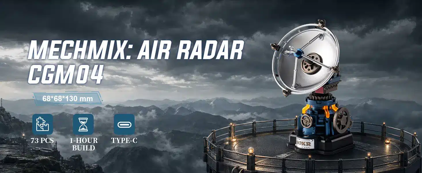 MechMix Air Radar CGM 04 mudel radariantenniga, 73 osa, Type-C ja mõõdud 68 × 68 × 130 mm