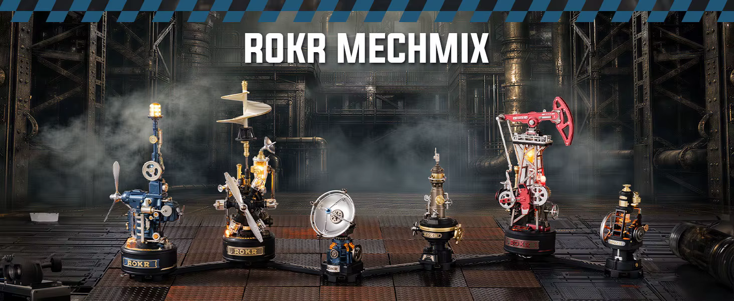 ROKR Mechmixi mehaaniliste mudelite komplekt tööstuslikul taustal