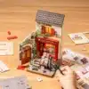 Puidust miniatuurse raamatupoe ehituskomplekt, 290 osa | E-pood Tootemaailm Puidust miniatuurse raamatupoe ehituskomplekt, 290 osa