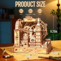 Puidust Londoni 3D-mudel Big Beni ja vaaterattaga, 431 detaili, mõõtmed 22,5 × 15,5 × 23,5 cm