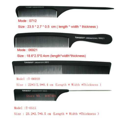 mustad antistaatilised kammid erinevates suurustes