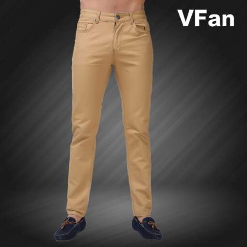 meeste beežid slim-fit teksad, mis ulatuvad pahkluudeni