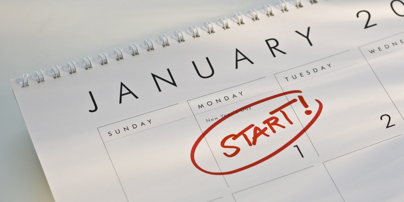 Kuidas seada uusaastalubadusi ja saavutada parimaid tulemusi? | E-pood Tootemaailm Kalender jaanuaris, esimese kuupäevaga rõhutatud märksõnaga 'START'.