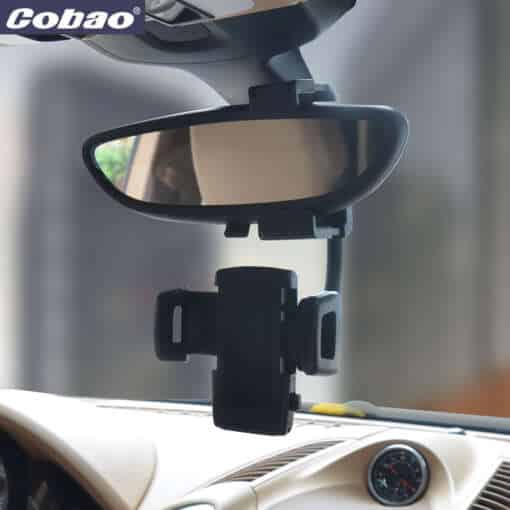 must telefonihoidja kinnitatud auto tahavaatepeeglile