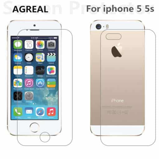 esi- ja tagakaitse kleepsud iPhone 5/5S jaoks