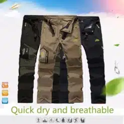 Kolm erinevat värvi matkapüksid meestele, mis on valmistatud hingavast ja kiiresti kuivavast materjalist. Püksid on saadaval mustas, pruunis ja rohelises toonis, sobivad matkajale. Pükstel on lukuga taskud ja tugevad õmblused, mis annavad sportliku ja vastupidava ilme, sobivad ideaalselt välitingimustesse.