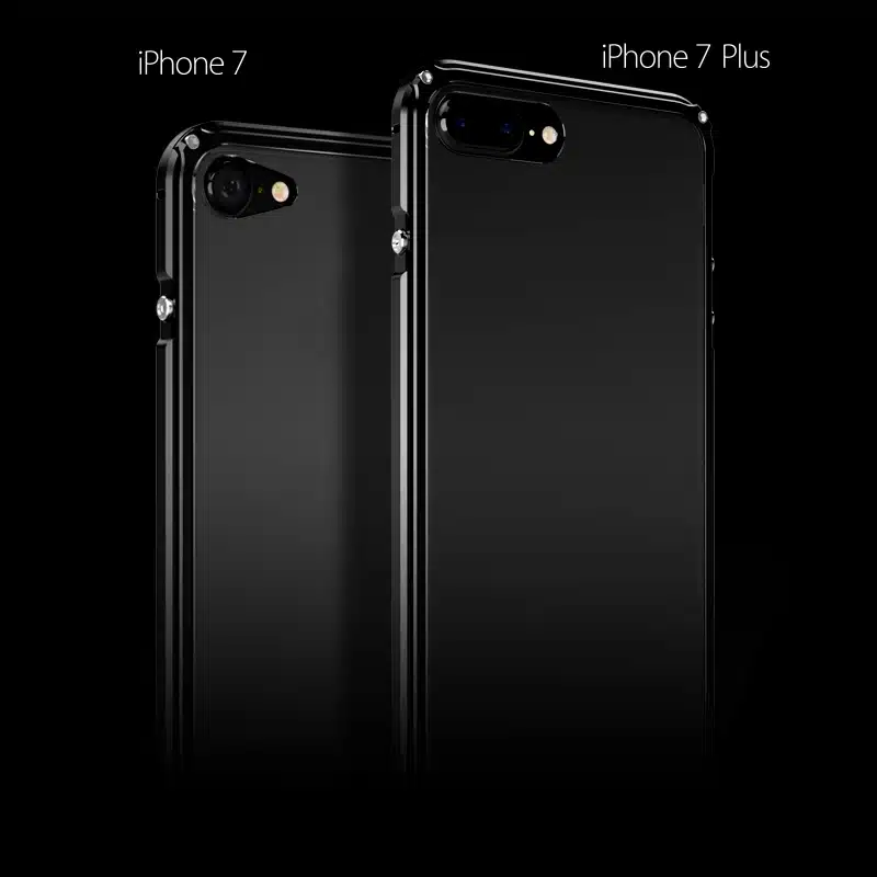 kaks musta tolmukindlat ümbrist iPhone 7 ja iPhone 7 Plus jaoks