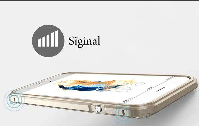 kuldne tolmukindel ümbris iPhone-ile, mis kaitseb telefoni servasid