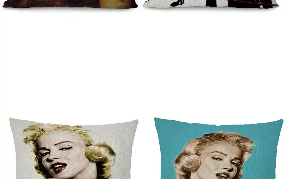 dekoratiivpadjad Marilyn Monroe portreedega erinevates värvitoonides