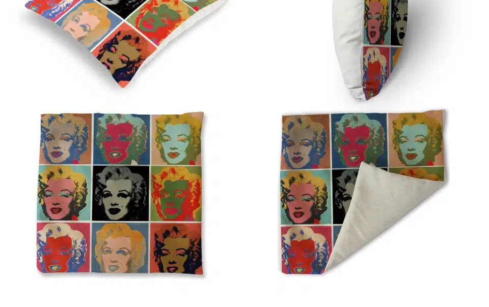 värvilised dekoratiivpadja katted Marilyn Monroe popkunstiga
