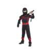 must ja punane ninja-kostüüm poistele, millel on mõõk