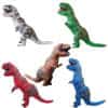 erivärvilised täiskasvanute T-Rex maskotid, sealhulgas punane, roheline, sinine ja pruun